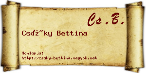 Csáky Bettina névjegykártya